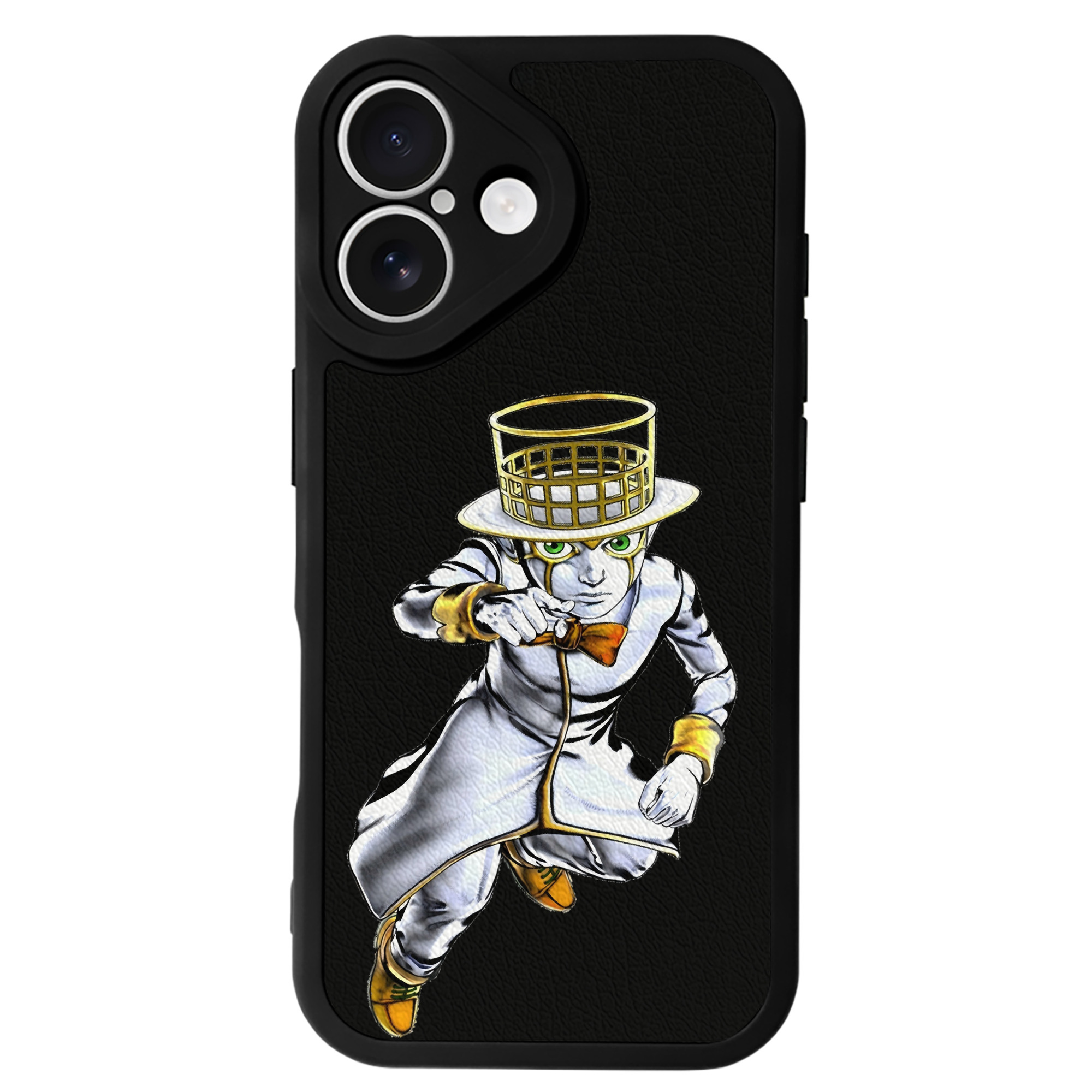 （画像用） ジョジョの奇妙な冒険 岸辺 露伴（きしべ ろはん） JoJo's Bizarre Adventure Rohan Kishibe 【iPhone 16シリーズ対応】シリコンスマホケース（レザー調） 材質：シリコン
